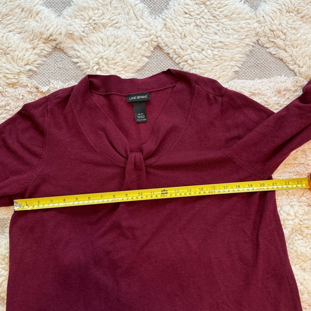 Lane Bryant Beautiful deep wine color 3/4 sleeves Sweater size 18/20 - Picture 4 of 7